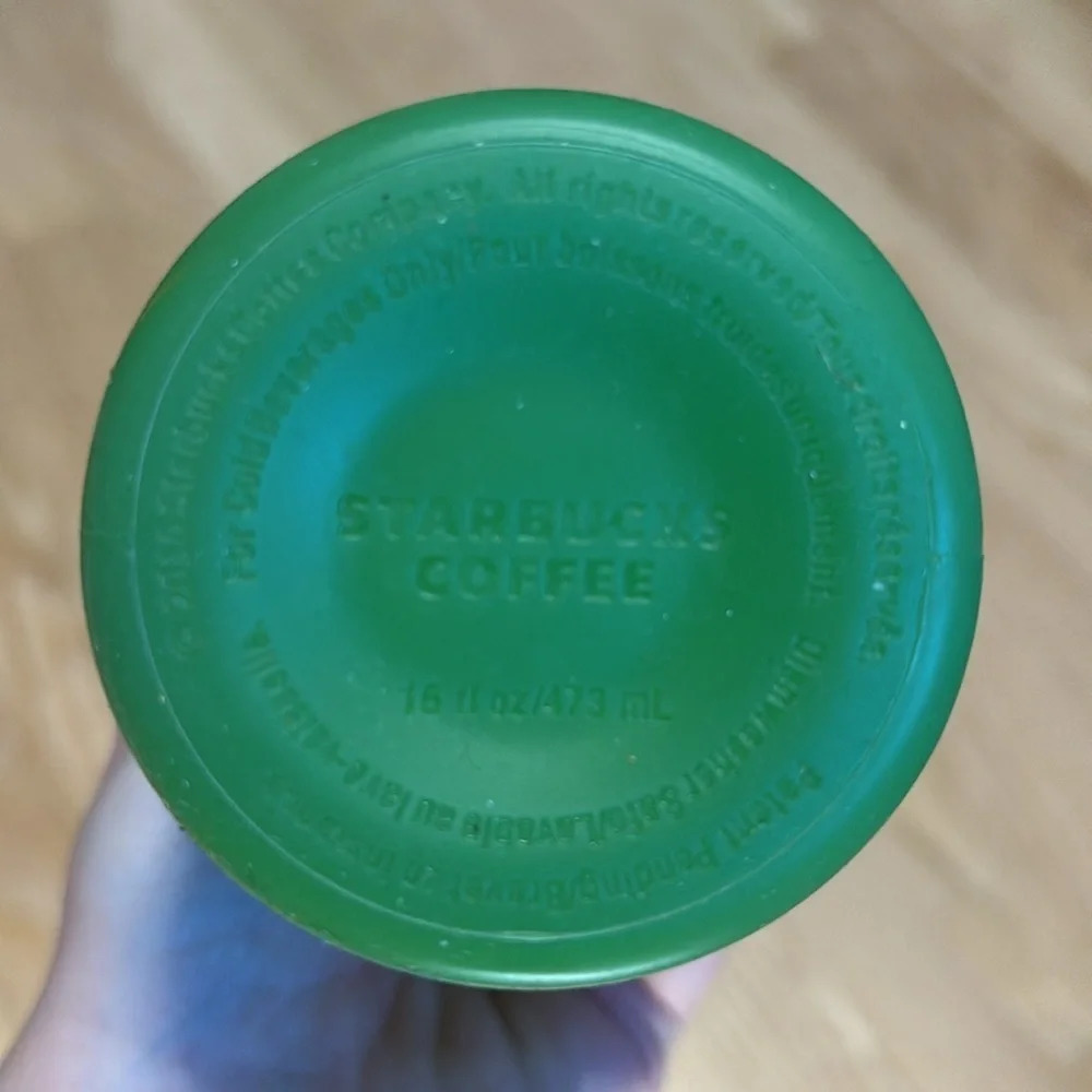 Starbucks | Glass Tumbler 2010 w/ Rubber Sleeve 16oz Flip Up Lid Carrying Handle - Picture 4 of 4